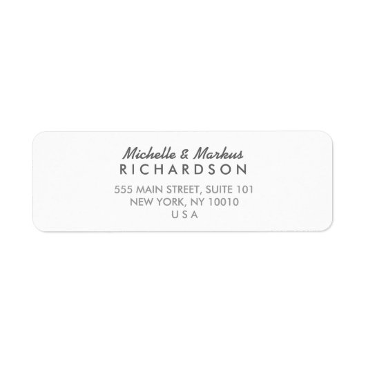 MODERNES UND KLASSISCHES weites Adressetikett (Vorne)