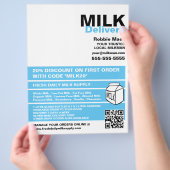 Modernes und kühnes Design, Lieferung von Milkman/ Flyer (Hand)