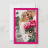 Modernes und kühnes Magenta-Foto Dankeskarte (Rückseite)