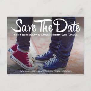 Modernes und Lässiges Foto Save the Date Postkarte