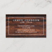 MODERNES UND MINIMAL DUNKES HOLZ - BAU VISITENKARTE (Rückseite)