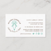 Modernes und minimales Bakery Style Piping Bag Log Visitenkarte (Rückseite)