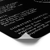 Modernes und minimales Bar Menu-Skript Monogram Bl Poster (Ecke)
