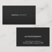 Modernes und minimales berufliches schwarzes Leder Visitenkarte (Vorne/Hinten)