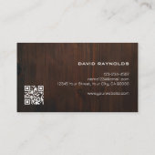 Modernes und minimales dunkles Holz - Bauen Visitenkarte (Rückseite)