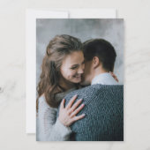 Modernes und minimales Grau | Zwei-Foto-Hochzeit Einladung (Rückseite)