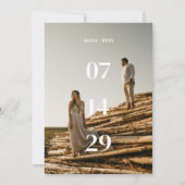 Modernes und minimales, kühnes Foto Hochzeitsfeier Ankündigung (Vorderseite)