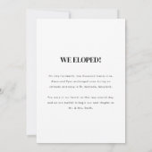 Modernes und minimales, kühnes Foto Hochzeitsfeier Ankündigung (Rückseite)