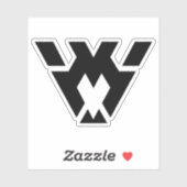 Modernes und minimales Letter W Monogramm Aufkleber (Blatt)
