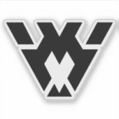 Modernes und minimales Letter W Monogramm Aufkleber (Vorderseite)