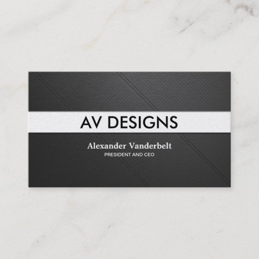 Modernes und minimales perforiertes ledernes visitenkarte (Vorderseite)