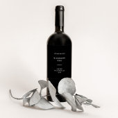 Modernes und minimales Schwarz und Weiß Weinetikett