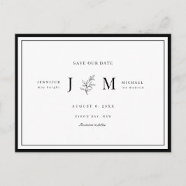 Modernes und minimalistisches Blattwerk Save the D Postkarte