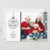 Modernes und Minimalistisches Foto frohe Weihnacht Feiertagskarte (Vorderseite)