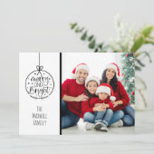 Modernes und Minimalistisches Foto frohe Weihnacht Feiertagskarte (Stehend Vorderseite)