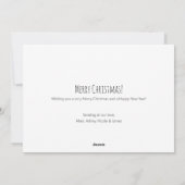 Modernes und Minimalistisches Foto frohe Weihnacht Feiertagskarte (Rückseite)