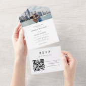 Modernes und Minimalistisches Foto QR Code UAWG We All In One Einladung (Abreißen)