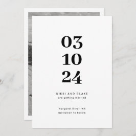 Modernes und minimalistisches Foto Save the Date Einladung