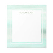 Modernes und Minimalistisches grünes Wasser mit Mi Notizblock (Vorderseite)