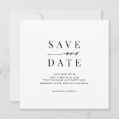 Modernes und minimalistisches Quadrat Save the Dat Einladung (Vorderseite)