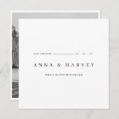 Modernes und minimalistisches Save the Date Einladung (Vorne/Hinten)