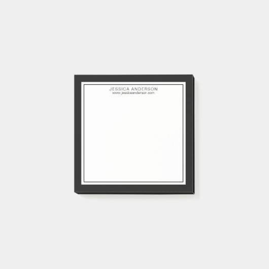 Modernes und Minimalistisches Schwarz und Weiß Per Post-it Klebezettel (Vorderseite)