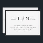 Modernes und minimalistisches Schwarzweiß-Blattwer Einladung<br><div class="desc">Diese Minimalistische Dainty Leaf Collection wurde speziell für die Hochzeit konzipiert und verfügt über ein Dainty-Blatt mit klassischen Schriften auf weißem Hintergrund. Dieses minimalistische und elegante Hochzeitssuite. Für eine erweiterte Anpassung dieses Designs, z.B. das Ändern des Layouts, des Schriftartes oder der Textgröße, klicken Sie bitte auf den obigen Button "KENNEN"....</div>