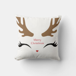Modernes und Niedliches Rentier-Gesicht Kissen