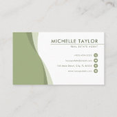 Modernes und sauberes grünes Wave Real Anwesen Visitenkarte (Rückseite)