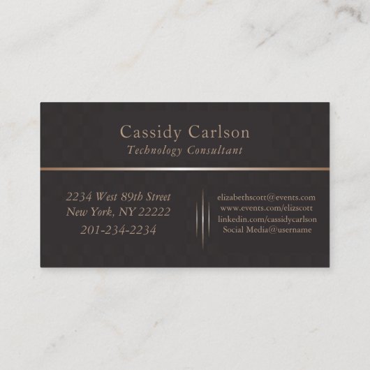 Modernes und schlankes Anfangsmonogramm generische Visitenkarte (Rückseite)