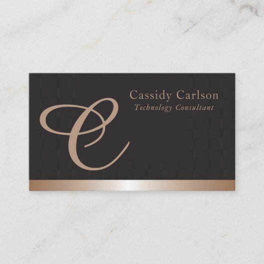 Modernes und schlankes Anfangsmonogramm generische Visitenkarte (Vorderseite)