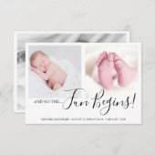 Modernes und so beginnt der Spaß neu geborenes Bab Ankündigung (Vorne/Hinten)