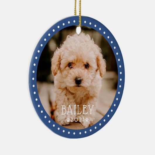 Modernes und spielerisches Dog Dog Dog Puppy Paw F Keramik Ornament (Rechts)