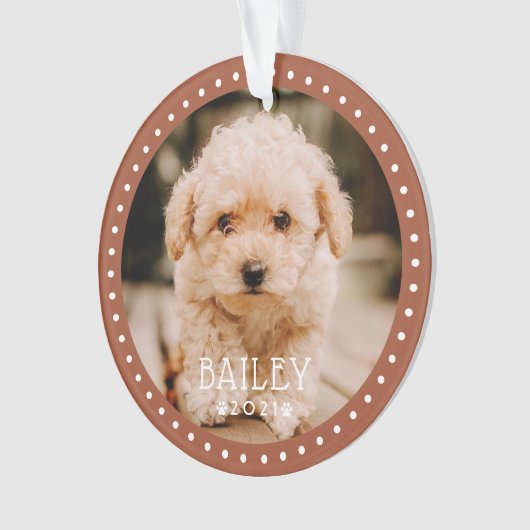 Modernes und spielerisches Dog Dog Dog Puppy Paw F Ornament (Vorderseite)