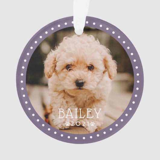 Modernes und spielerisches Dog Dog Dog Puppy Paw F Ornament (Vorderseite)