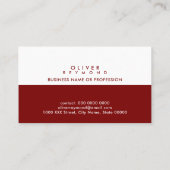 Modernes und stilvolles berufliches Halbdunkelrot Visitenkarte (Rückseite)