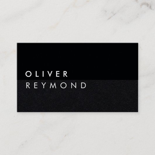 Modernes und stilvolles berufliches Schwarz-Schwar Visitenkarte (Vorderseite)