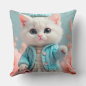 Modernes und stilvolles Chic Cat Design Kissen (Rückseite)