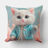Modernes und stilvolles Chic Cat Design Kissen (Vorderseite)