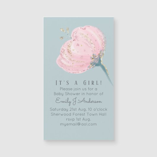 Modernes und trendiges Rosa, Baby-Blau und Dunkelb Magnetkarte (Vorderseite)