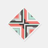 Modernes und trendy geometrisches Mintkorallendesi Serviette (Ecke)