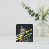 Modernes und trendy Personal Trainer Fitness Foto Quadratische Visitenkarte (Stehend Vorderseite)