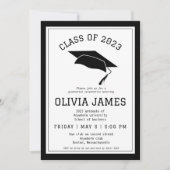 Modernes Uni-Abschluss Party Einladung (Vorderseite)