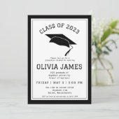 Modernes Uni-Abschluss Party Einladung (Stehend Vorderseite)