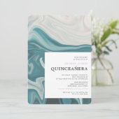 Modernes Untermeer-Thema Quinceañera Einladung (Stehend Vorderseite)