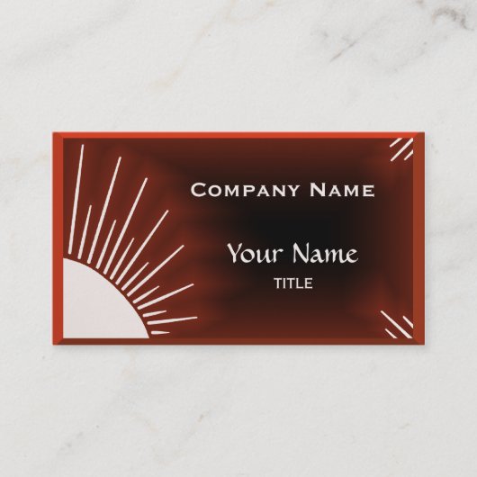 Modernes Unternehmen der roten Sonne Visitenkarte (Vorderseite)