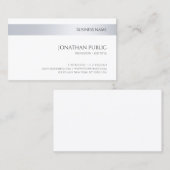 Modernes Unternehmen Elegantes Silver Minimalistis Visitenkarte (Vorne/Hinten)