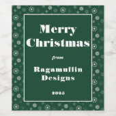 Modernes Unternehmen frohe Weihnachten Weinetikett (Einzelnes Label)