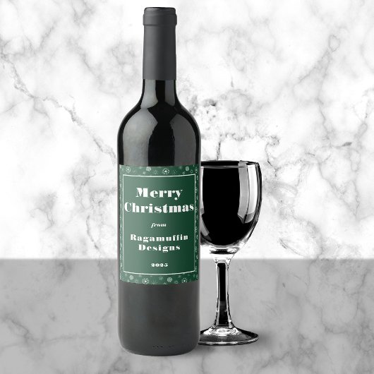 Modernes Unternehmen frohe Weihnachten Weinetikett