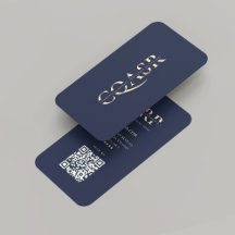 Modernes Unternehmen Gold Monogram Dark Blue